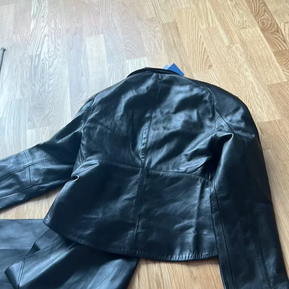 NWT H&M x Mugler Leather Jacket with Scarf - Picture 13 of 13